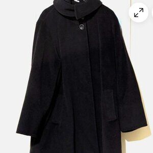 Cinzia Rocca Bemberg  Italy Black 100%  Wool Women Vintage coat Size:16